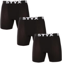 Styx 3PACK férfi boxeralsó Styx hosszú sportos gumipánt fekete (3UN960) S