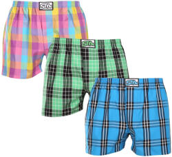 Styx 3PACK férfi bő szárú boxeralsó Styx klasszikus gumipánt többszínű (3A102830) XL