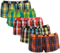 Styx 5PACK női bő szárú boxeralsó Styx sportos gumipánt többszínű (T81325262831) S