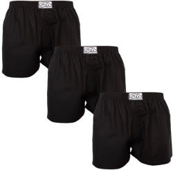 Styx 3PACK férfi bő szárú boxeralsó Styx klasszikus gumipánt fekete (3A0960) XXL