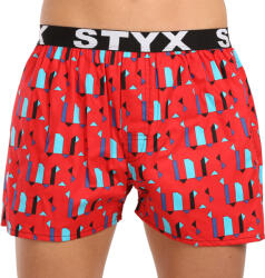 Styx Férfi bő szárú boxeralsók Styx art sportos gumipánt minták (B1659) L