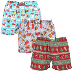 Styx 3PACK férfi bő szárú boxeralsó Styx art klasszikus gumipánt többszínű (3A16826) XXL