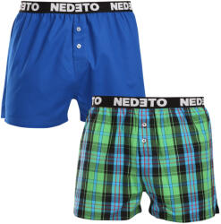 Nedeto 2PACK férfi bő szárú boxeralsók Nedeto többszínű (2NTC009) XL