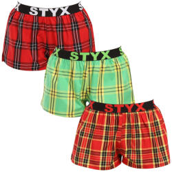 Styx 3PACK női bő szárú boxeralsó Styx sportos gumipánt többszínű (3T100314) XXL