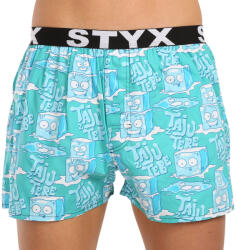 Styx Férfi bő szárú boxeralsók Styx art sportos gumipánt jégkockák (B1657) S