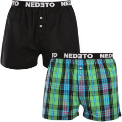 Nedeto 2PACK férfi bő szárú boxeralsó Nedeto többszínű (2NTC004) M
