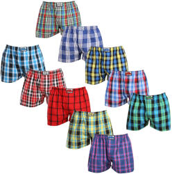 Styx 10PACK férfi bő szárú boxeralsó Styx klasszikus gumipánt többszínű (10A103140) M