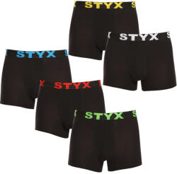 Styx 5PACK Férfi boxeralsó Styx sportos gumipánt fekete (5G9601) M