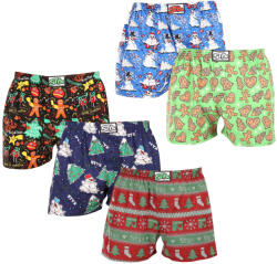 Styx 5PACK férfi bő szárú boxeralsók Styx art klasszikus gumipánt többszínű (5A1408134) XL - nedeto