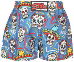 Styx Gyerek bő szárú boxeralsó Styx art klasszikus gumi koponyák (J1856) 12-14 éves