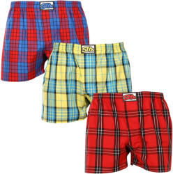 Styx 3PACK férfi bő szárú boxeralsók Styx klasszikus gumipánt többszínű (3A10123) S