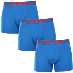 Styx 3PACK férfi boxeralsó Styx hosszú sportos gumipánt kék (3U1167) S