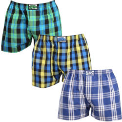 Styx 3PACK férfi bő szárú boxeralsók Styx klasszikus gumipánt többszínű (3A103890) L