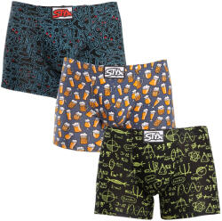 Styx 3PACK férfi boxeralsó Styx hosszú art klasszikus gumipánt többszínű (3F12672) L