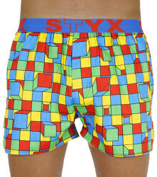 Styx Férfi bő szárú boxeralsó Styx art sportos gumipánt kockák (B959) M