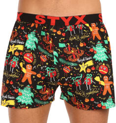 Styx Férfi bő szárú boxeralsó Styx art sportos gumipánt készült karácsonyi díszek (B1754) XXL