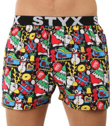 Styx Férfi bő szárú boxeralsó Styx művészet sportos gumipánt karácsonyi (B1258) L