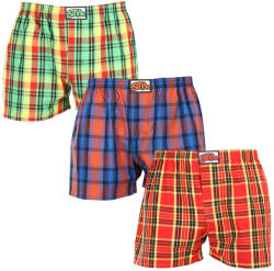 Styx 3PACK férfi bő szárú boxeralsók Styx klasszikus gumipánt többszínű (3A100618) M