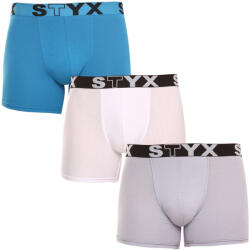 Styx 3PACK férfi boxeralsó Styx hosszú sportos gumipánt többszínű (U9696167) M