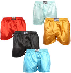 Styx 5PACK férfi bő szárú boxeralsó Styx klasszikus gumipánt szatén többszínben (5C0635072) S