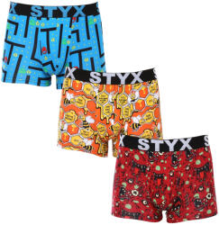 Styx 3PACK férfi boxeralsó Styx art sportos gumipánt többszínben (3G12914) XXL