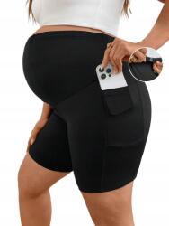 Shein Curve Kismama Rövidnadrág Fekete Elasztikus 3XL __3XL