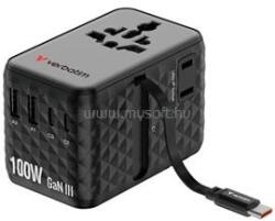 Verbatim 30191 Charge n Travel 100W univerzális utazó adapter USB-C kábellel (fekete) (VERBATIM_30191) (VERBATIM_30191)