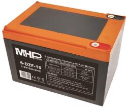 CARSPA MHPower 6-DZF-15 vontatási gél akkumulátor 12V/15Ah, D1 - M5 terminál, mélyciklusú, mélyciklusú akkumulátor (6-DZF-15)