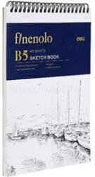 Deli B5, álló, 100 g/m2, spirálozott, fehér rajzpapírfüzet (DEN025) (DEN025)