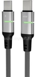 AVAX CB633 STEELY LED 60W USB-C gyorstöltő kábel, fonott, fekete - 2m (AVAX_CB633) (AVAX_CB633)