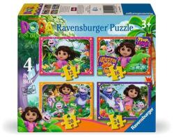 Ravensburger 4 az 1-ben puzzle (12, 16, 20, 24 db-os) - Dóra a felfedező (12004204) (12004204)