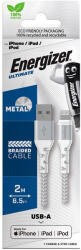Energizer töltőkábel Lightning 2M fehér textil borítás (ENE-EC520LKWH)