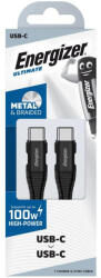 Energizer töltőkábel USB-C - USB-C 100W 2M fekete (ENE-EC541CKBK)