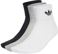 adidas Originals adidas Originals, Rövid szárú uniszex logós zokni szett - 3 pár, Fehér, Fekete, Szürke, XS (IJ5612-XS)