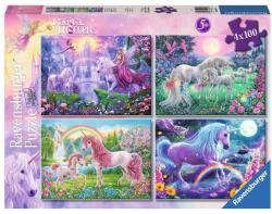 Ravensburger 4 x 100 db-os puzzle - Varázslatos unikornisok (05654) (05654)
