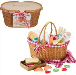 Mattel Fisher-Price - Fa fonott piknikes kosár játékszett ételekkel (HXT81) - jatekbirodalom