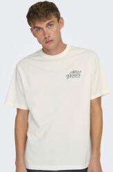 Only & Sons Only & Sons, Pamutpóló feliratos részlettel, Fehér, XL (22032071-CLOUD-DANCER-AFTER-HOURS-XL)