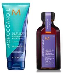Moroccanoil Purple csomag, 50 ml-es ápoló + 200 ml-es sampon