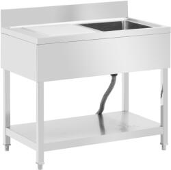 Royal Catering Mosogató asztal - 1 tál - rozsdamentes acél - 100 x 60 cm - Royal Catering (RCGS-1B100D6)