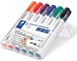 STAEDTLER 6 db-os táblajelző készlet STAEDTLER Lumocolor 351BWP6, többszínű, ferde hegyes véső 2-5 mm, DrySafe (351-WP6)