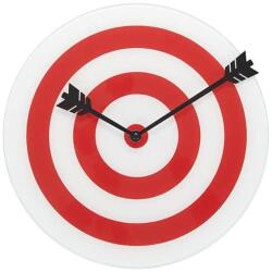  Dekoratív falióra, Target modell, 30cm, Fehér/Piros (98498)