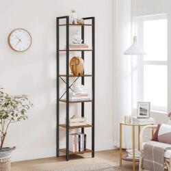VASAGLE Bibliotecă industrială VASAGLE, 6 rafturi, maro rustic/metal (LLS101B01) Raft