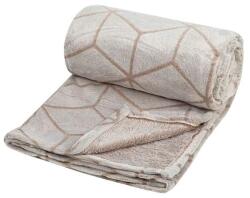 Welora Bársonyos tapintású takaró, egyszemélyes, absztrakt dombormintás, 220x150 cm, bézs (JM1204571)