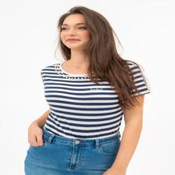 BUDMIL gyöngyökkel díszített karcsúsított póló Női S fehér-s. kék 20331154-001251-0299