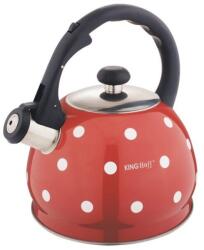 KING Hoff teáskanna, rozsdamentes acél, síppal, űrtartalom 2 liter, indukciós, piros (KH-1049)