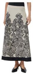 Luisa Spagnoli Szoknya 541990, Luisa Spagnoli, Poliészter/viszkóz, Fekete/Ecru, M INTL (0000304969218_M)