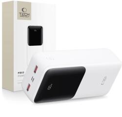 Tech-Protect Power Bank Tech-Protect PB03 30000mAh 22, 5W fehér, 2 USB-A, USB-C és Micro-USB porttal, készlet USB-A/USB-C kábellel 50 cm (THP3850)