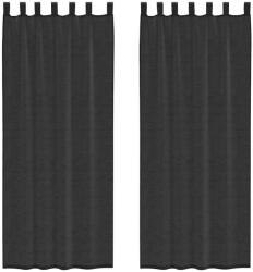 vidaXL 2 db fekete fátyolfüggönyök fülecske tetejével 140x260 cm 0.25 kg 4102260 4102260 (4102260)