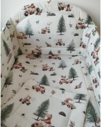 SZEKO Stúdió 3 részes baba és gyermek ágynemű garnitúra - erdőralli