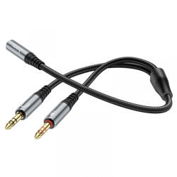 hoco. Adaptor Audio 3.5mm - 2 x 3.5mm HOCO UPA21, 0.25m, Negru